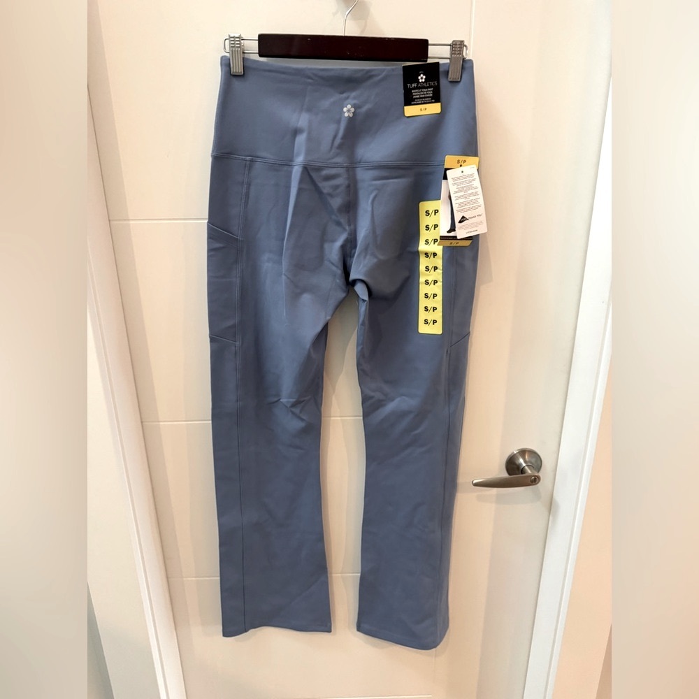 NWT Baby Blue Tuff Athletics Flare Yoga Pants Leggings S